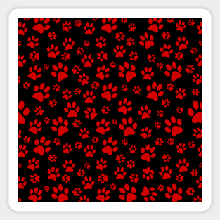 Red Paw Print Sticker